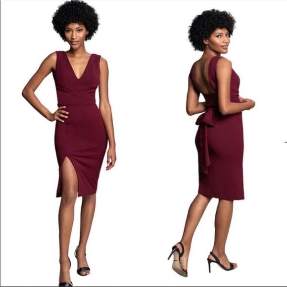 NWT Dress The Population Alessia Tie Waist Crepe Cocktail Women's Dress Size XS - Picture 1 of 10